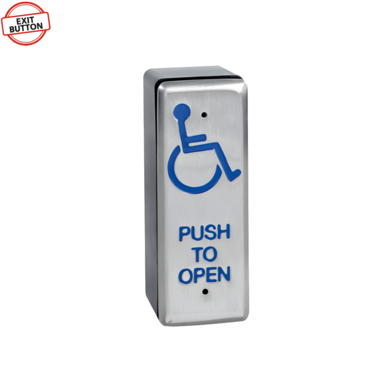 SPB002ND - Surface Narrow S/Steel Exit Button with Disabled Logo