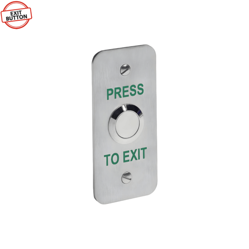 SPB002NF - Flush Narrow 19mm Stainless Steel Exit Button