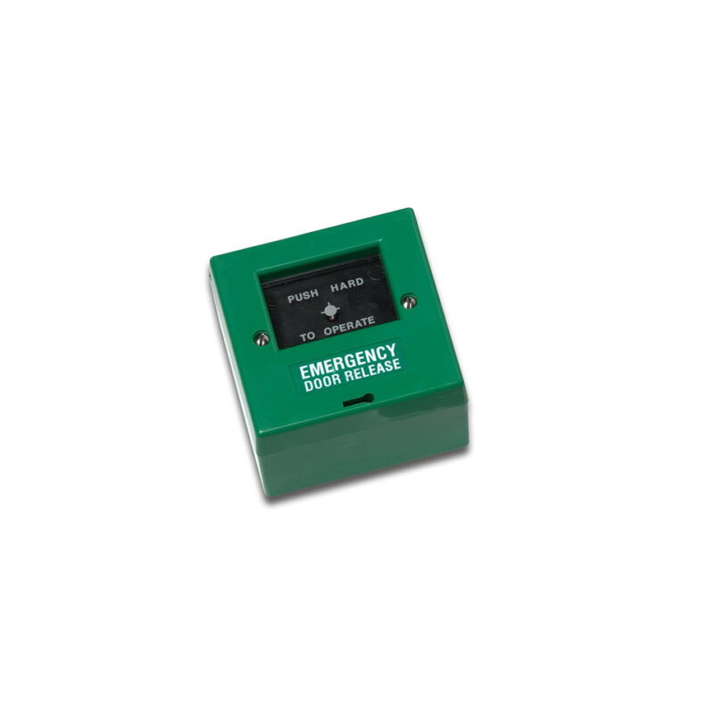 Green resettable double pole break glass - BGU1G-DP