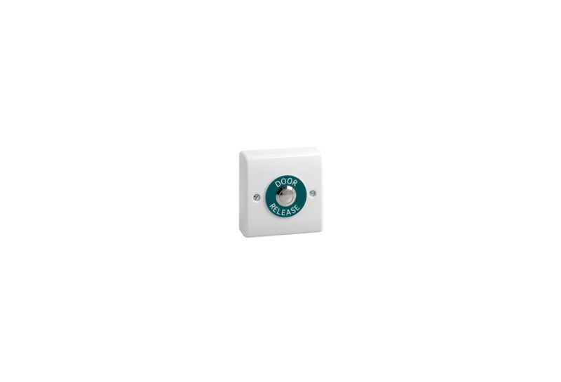 Surface 19mm stainless steel exit button in plastic housing