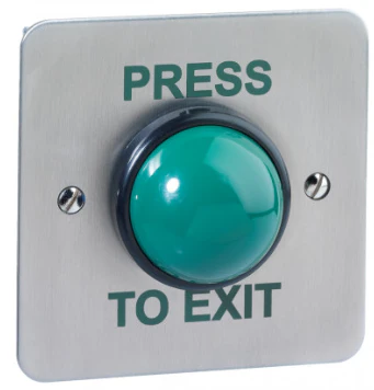 SPB004F(W) - Flush green dome stainless steel weatherproof exit button