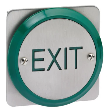 SPB008 - 85mm round green exit button