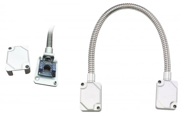 SPDL03-WIRED - Pre-wired surface armoured door loop aluminium end caps
